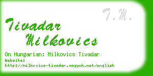 tivadar milkovics business card